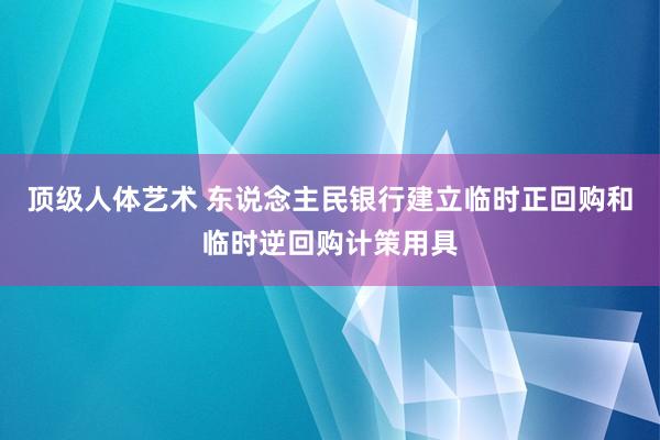 顶级人体艺术 东说念主民银行建立临时正回购和临时逆回购计策用具