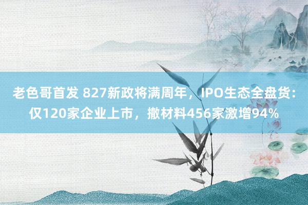 老色哥首发 827新政将满周年，IPO生态全盘货：仅120家企业上市，撤材料456家激增94%