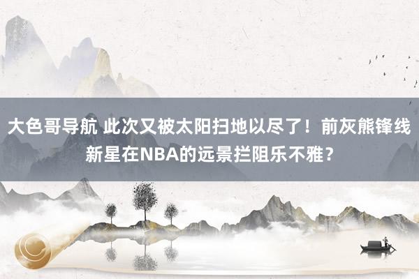 大色哥导航 此次又被太阳扫地以尽了！前灰熊锋线新星在NBA的远景拦阻乐不雅？