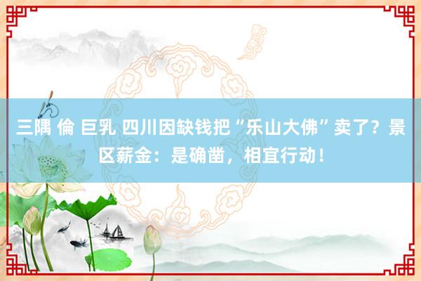 三隅 倫 巨乳 四川因缺钱把“乐山大佛”卖了？景区薪金：是确凿，相宜行动！