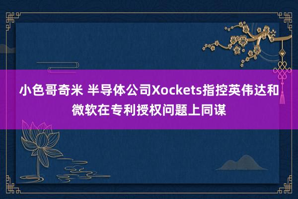 小色哥奇米 半导体公司Xockets指控英伟达和微软在专利授权问题上同谋