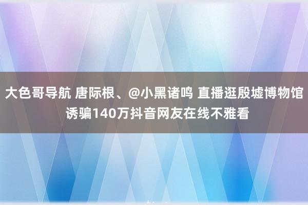 大色哥导航 唐际根、@小黑诸鸣 直播逛殷墟博物馆  诱骗140万抖音网友在线不雅看